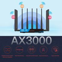 AX3000 dual-band coverage — 2.4 GHz and 5.8 GHz across the home