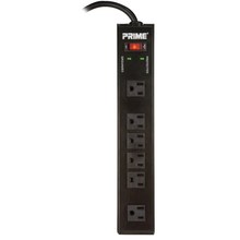 Prime PB802135 6 Outlet 1150 Joule Metal Surge Protector with 15ft Cord