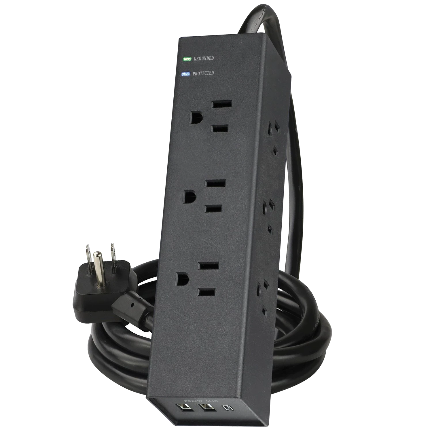 Prime PBSUC404 9 Outlet 3000 Joule Surge Protector with USB Charging and 8ft Cord