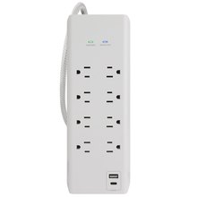 Prime PBSUFC407 8 Outlet 3000 Joule Surge Protector with USB Charging and 8ft Cord