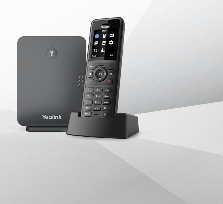 Yealink W77P — W70B base station with the W57R handset in its charger